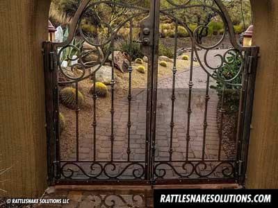 rattlesnake fence courtyard gate installation